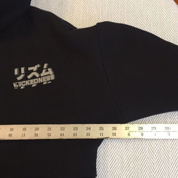 Black Fleece Lined Full Zip Hoodie Jacket Pit to Pit 26 1/2” WARM USED - Picture 2 of 13